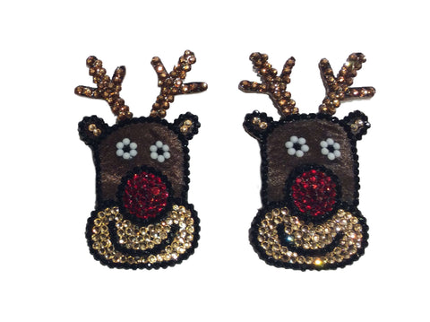 Rudolph Reindeer Crystal Nipple Pasties