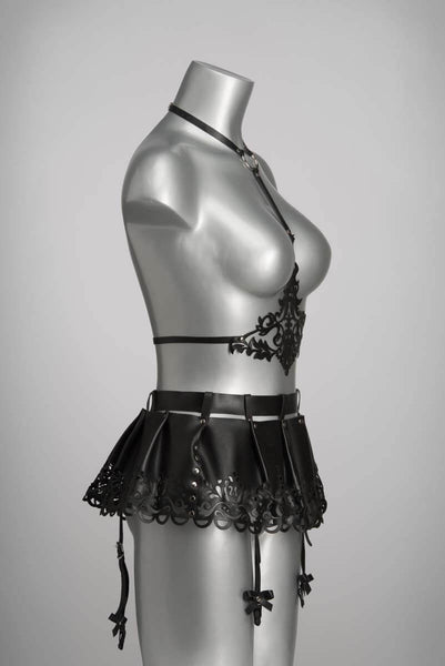 Lilly Luxury Leather Couture Skirt by VoyeurX