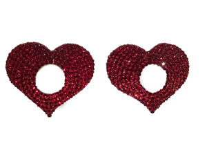 Crystal Red Hearts Open Pasties