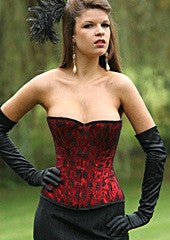 Red and Black Lace High Back Corset - She Said Boutique - 2