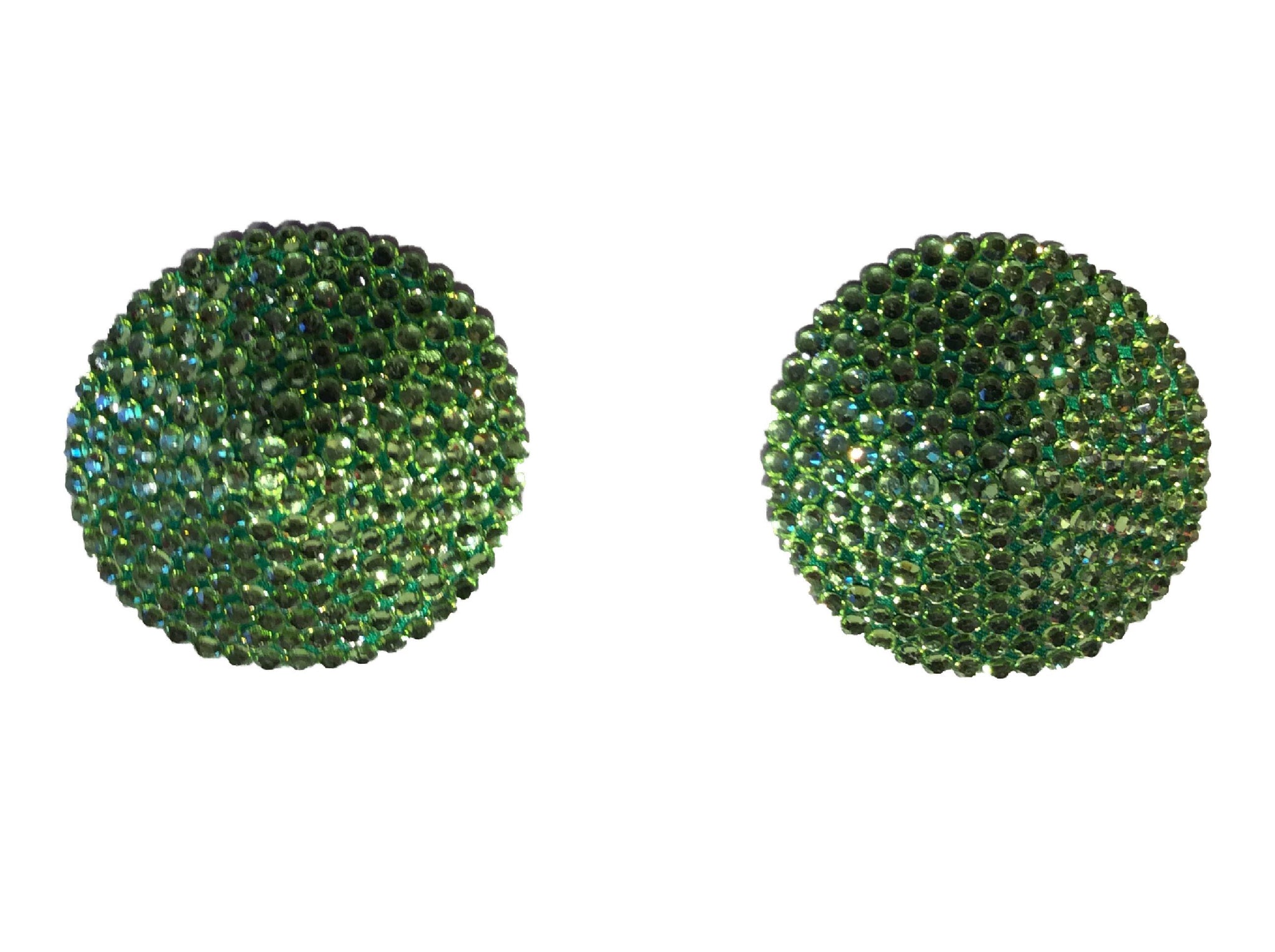 Crystal nipple pasties in lime green