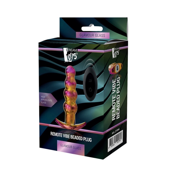 SALE - Beaded Glass Remote Controlled Butt Plug by Glamour Glass - 50% OFF