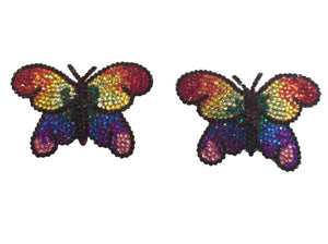 Rainbow Butterfly Crystal Nipple Pasties