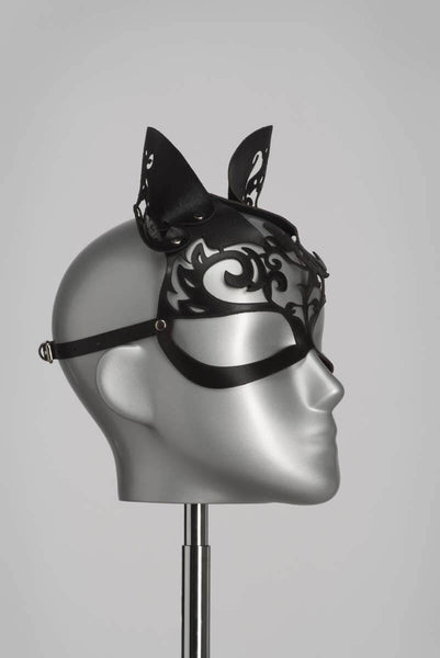 Lilly Luxury Leather Couture Cat Mask by VoyeurX