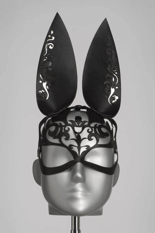 Lilly Luxury Leather Couture Bunny Mask by VoyeurX