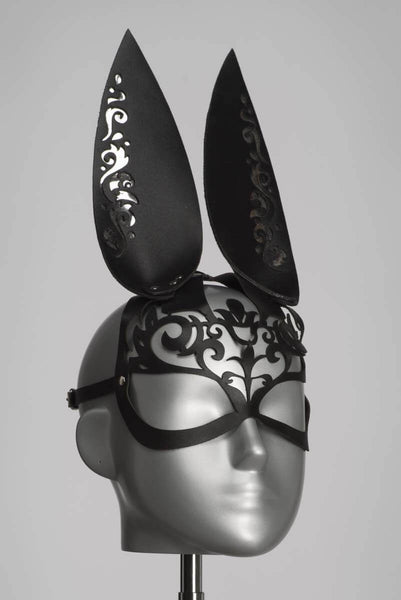 Lilly Luxury Leather Couture Bunny Mask by VoyeurX