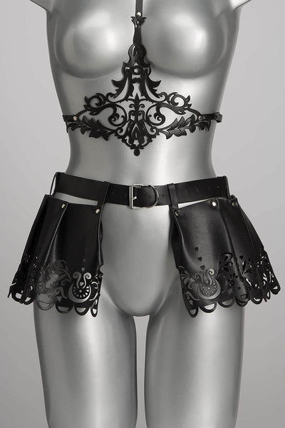 Lilly Luxury Leather Couture Skirt by VoyeurX