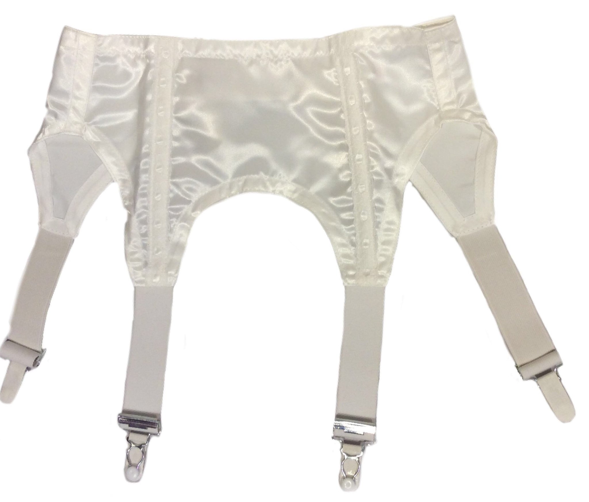 Four Strap Retro Suspender Belt - White