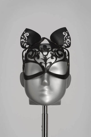 Lilly Luxury Leather Couture Cat Mask by VoyeurX