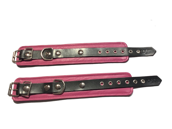 Pink & Black Leather Cuffs