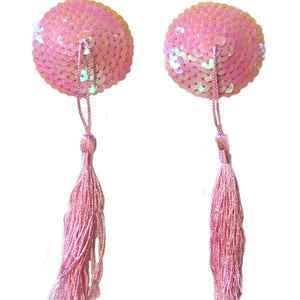 Round Baby Pink Sequin Tassels