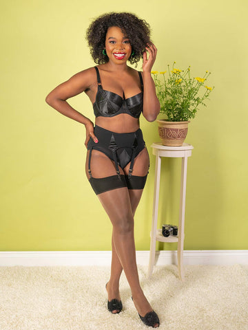 Black Seam and Black Stockings - Cinnamon