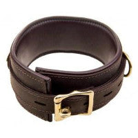 Pleasure Bound Nubuck Leather and Gold Wide Collar - She Said Boutique