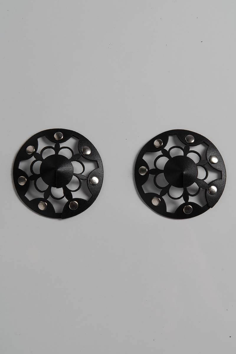 Lilly Luxury Leather Couture Nipple Pasties by VoyeurX