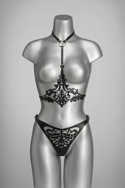 Lilly Luxury Leather Couture Harness by VoyeurX