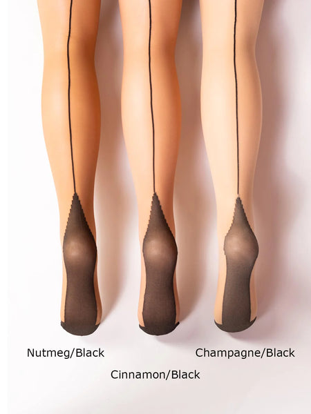 Cinnamon & Black Seamed Stockings by What Katie Did