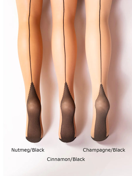 Black Seam & Cinnamon Stockings - by What Katie Did
