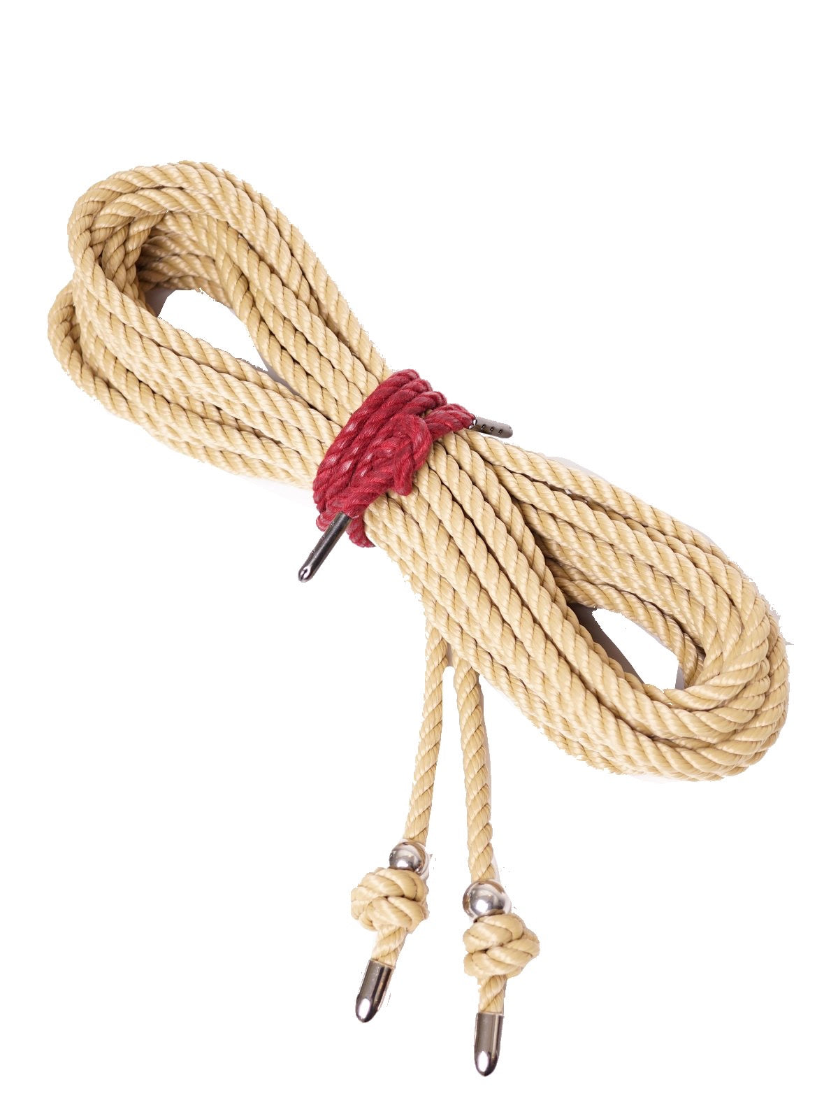 Shibari 8m Bondage Rope w/ Metal tips & Bead