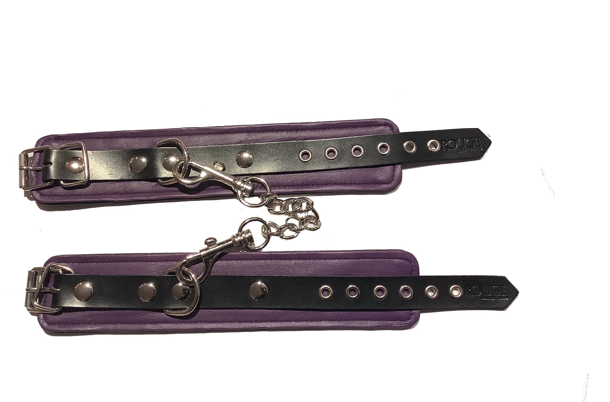 Purple & Black Leather Cuffs