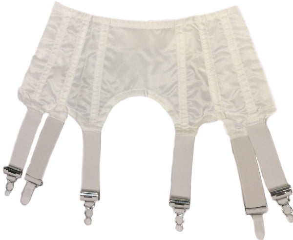 Six & Four Strap Retro Suspender Belt - White