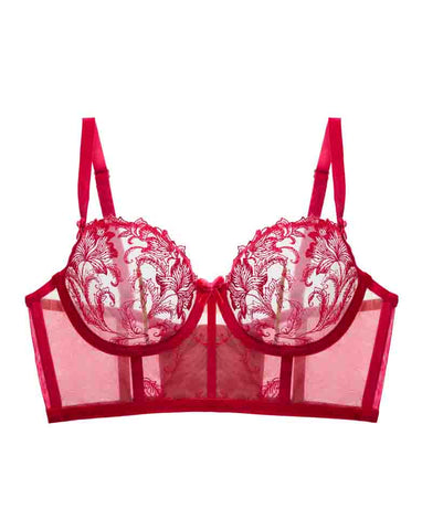 Nocturnelle Flame Red Long Line Bra by Dita Von Teese - LAST CHANCE