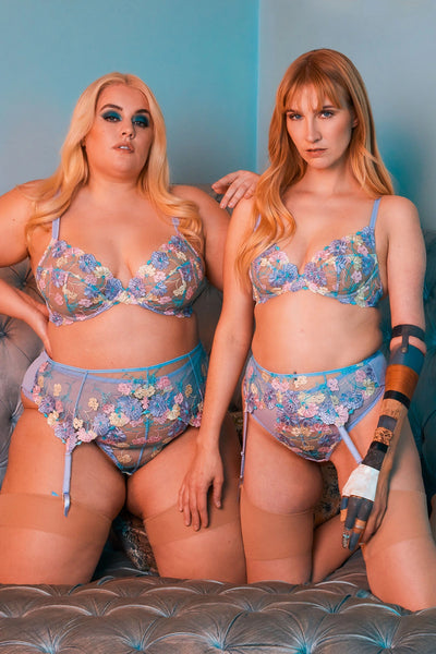 Luna Pastel Embroidered High Waist Brief - Last chance to buy! (UK 10/12/14)