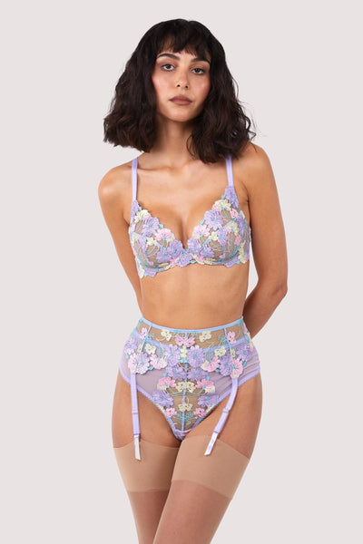 Luna Pastel Embroidered Suspender Belt - Last chance to buy! (UK 10/12)