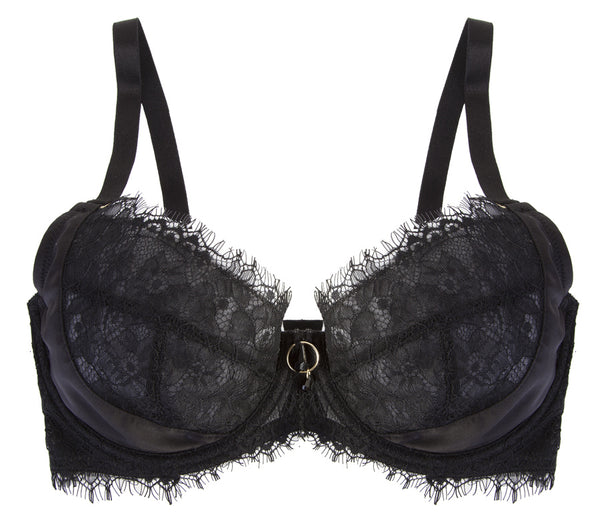 Mae Satin and Lace Unpadded Full Bust Bra (32E)
