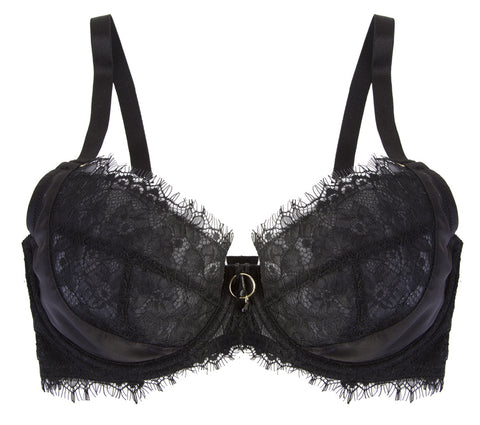 Mae Satin and Lace Unpadded Full Bust Bra (32E)