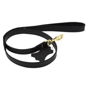 Handmade Leather Lead by Nubuck Noir