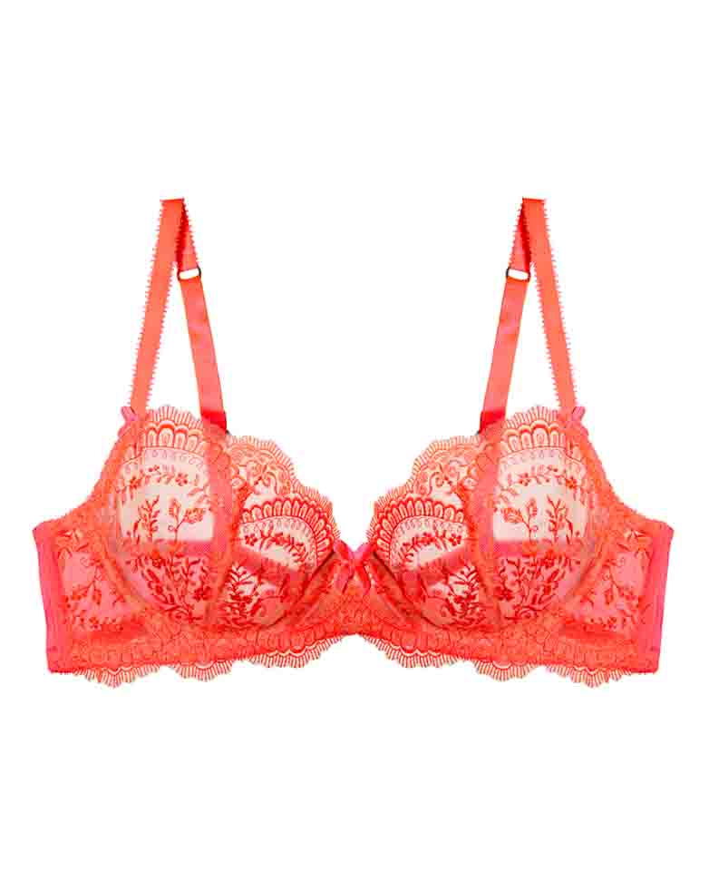 Severine Bra in Neon Coral by Dita Von Teese