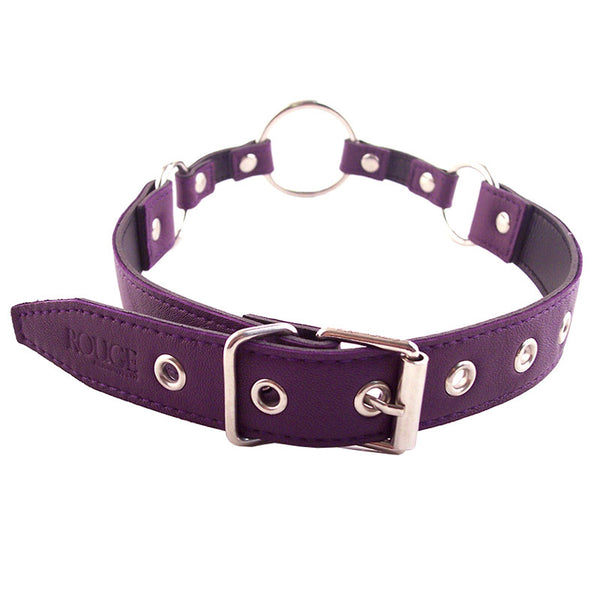 Luxury Leather O Ring Gag - Purple