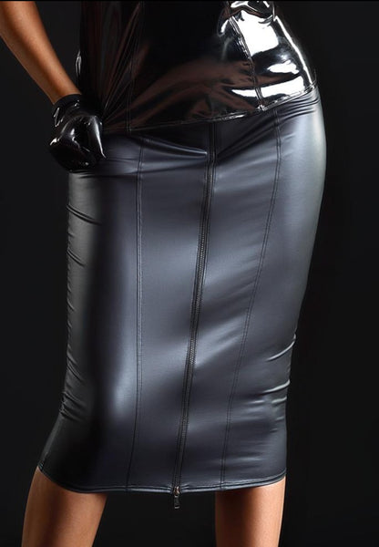 Ornella Pencil Skirt in Faux Leather