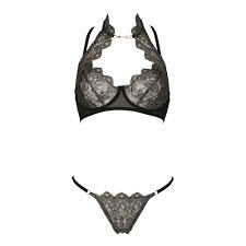 Petra Silver Lace Halter Bra - Last chance to buy!