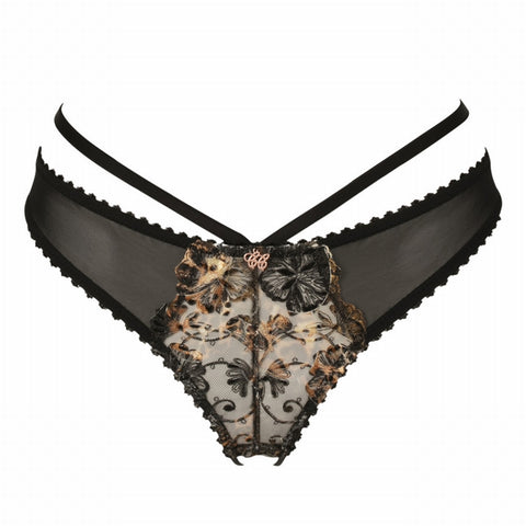 Fawn Metallic Open Lace Thong - Last chance to buy!
