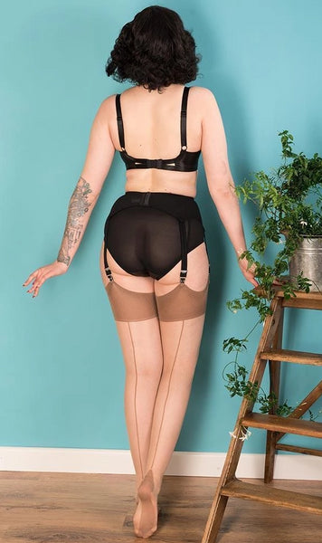 Champagne & Latte Seamed Stockings by What Katie Did