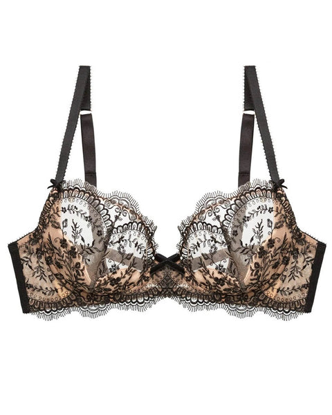 Severine Black Sheer Underwire Bra by Dita Von Teese