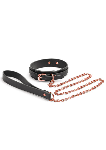 Collar and Chain Leash VEGAN by Bondage Couture