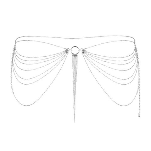 Bijoux Metallic Waist Bum Chain Silver