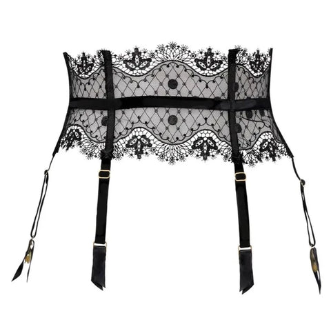 Vedette Black Lace Suspender Belt - Last Chance To Buy! (M/L)