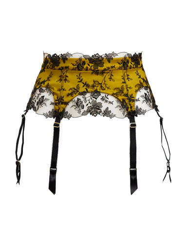 LAST CHANCE TO BUY! Victresse Chartreuse & Black Suspender Belt