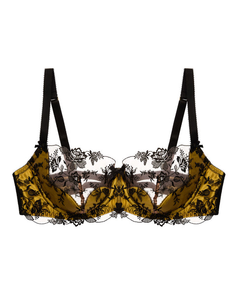 LAST CHANCE TO BUY! Victresse Chartreuse & Black Underwire Bra