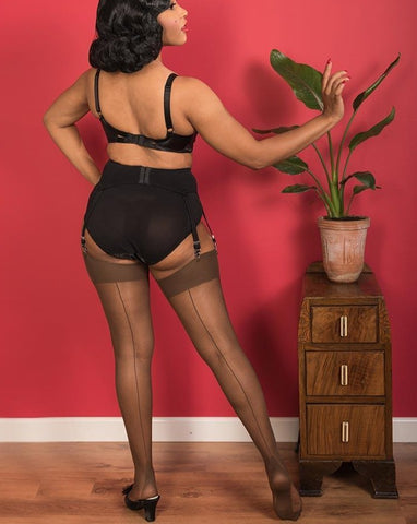 Coffee Seam and Heel Nutmeg Stockings