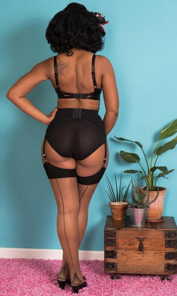 Black Seam and Nutmeg Stockings