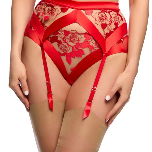 NEW! Rosabelle Flame Red Suspender Belt by Dita Von Teese